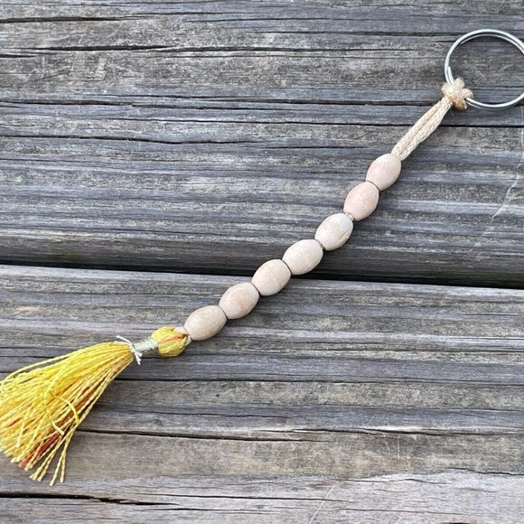 Key chain Real Wood Beads Keys Holder Keyrings Handmade Key chains - Picture 8 of 8